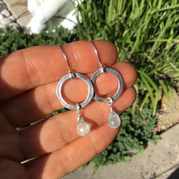 Sterling Silver Aquamarine Sundance Charm Earrings - Picture 6 of 7